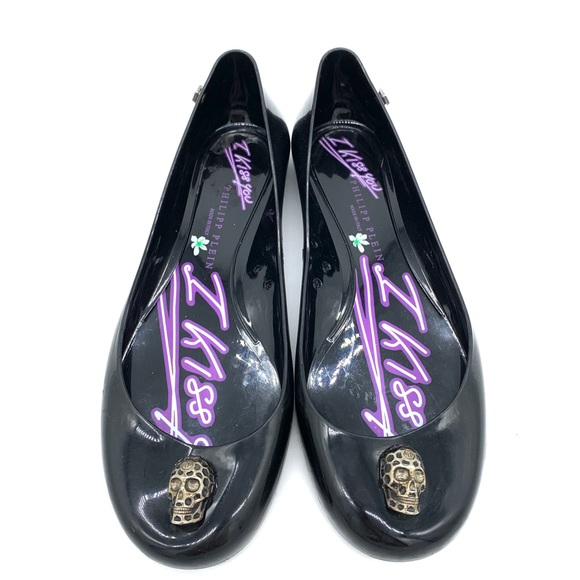Philipp Plein I Kiss You Black Jelly Flats - Picture 3 of 15